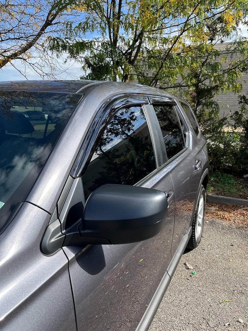Optimal Co 2023-2026 Tape-On Rain Guards for Honda Pilot Side Window Deflector Visors LX Sport EX-L TrailSport Touring Elite Smoke Tinted Vent Shades 2024 2025 - Image 2